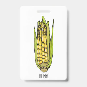 Corn cartoon illustration  badge