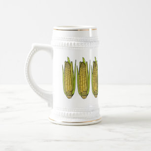 Corn cartoon illustration beer stein