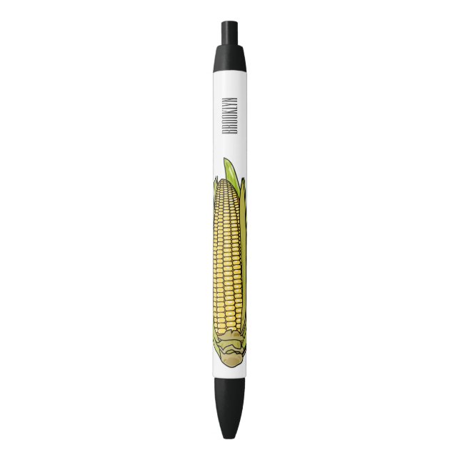 Corn cartoon illustration  black ink pen (Front Vertical)
