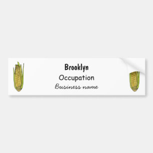 Corn cartoon illustration bumper sticker