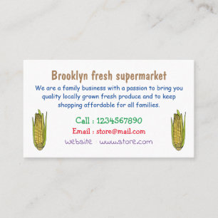 Corn cartoon illustration business card