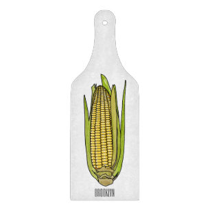 Corn cartoon illustration cutting board