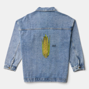 Corn cartoon illustration  denim jacket