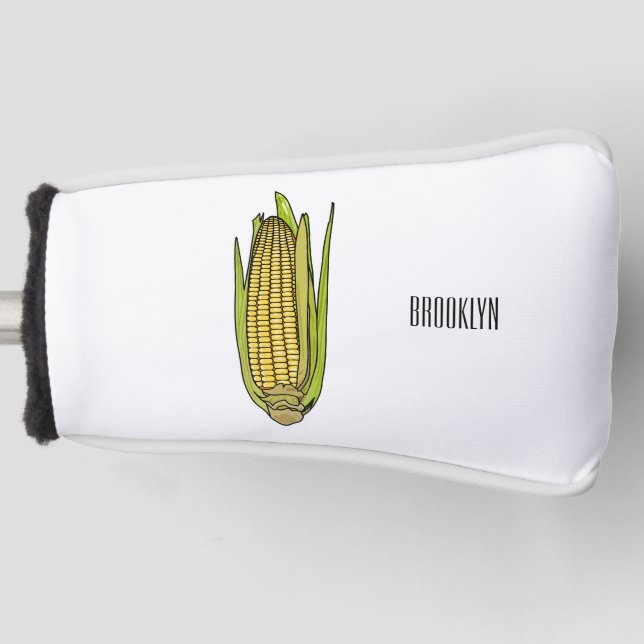 Corn cartoon illustration  golf head cover (Front)