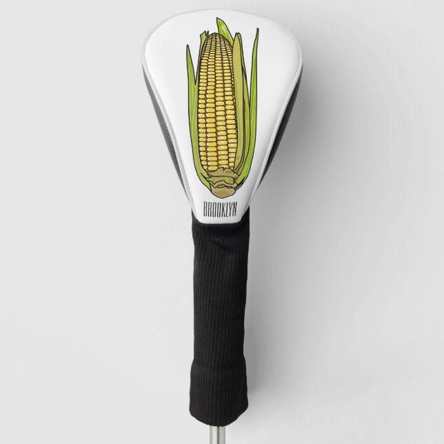 Corn cartoon illustration  golf head cover (Front)