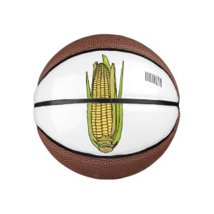 Corn cartoon illustration  mini basketball