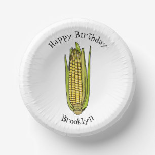 Corn cartoon illustration paper plate