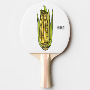 Corn cartoon illustration ping pong paddle