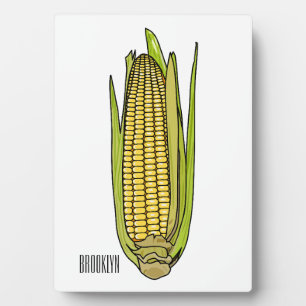 Corn cartoon illustration  plaque