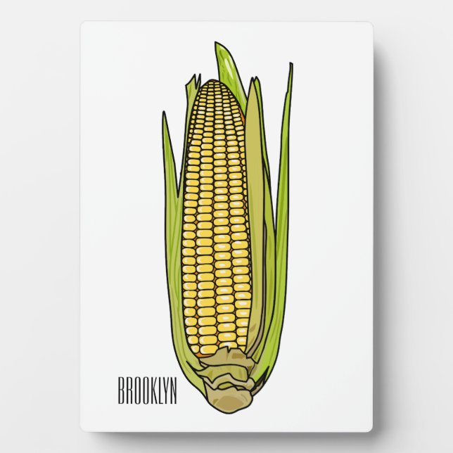Corn cartoon illustration  plaque (Front)