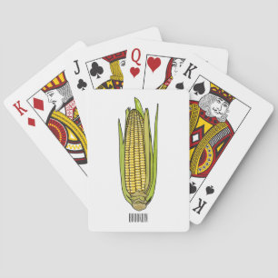 Corn cartoon illustration  playing cards