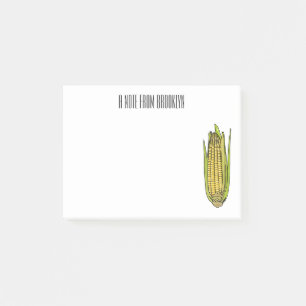 Corn cartoon illustration  post-it notes
