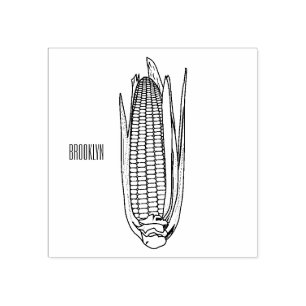 Corn cartoon illustration rubber stamp