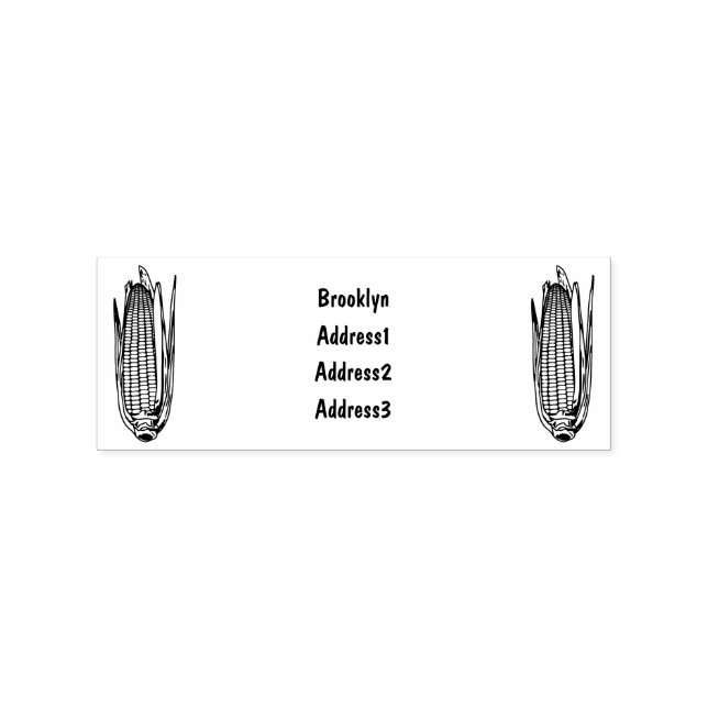 Corn cartoon illustration rubber stamp (Imprint)