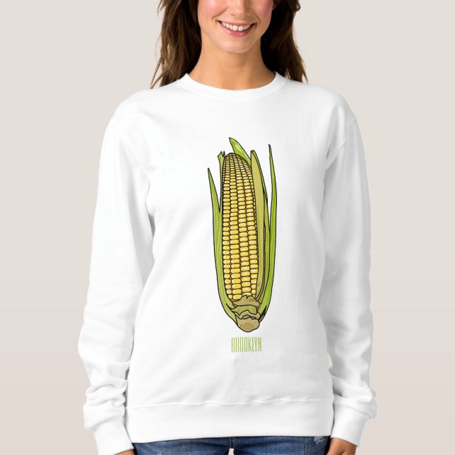 Corn cartoon illustration  sweatshirt (Front)
