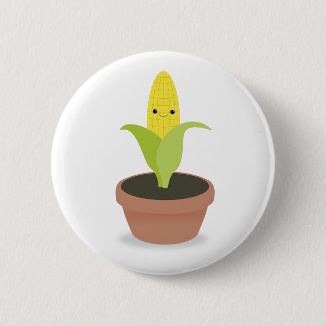 Corn Character 2 Inch Round Button (Front)