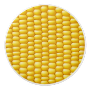 Corn Cob Background Ceramic Knob