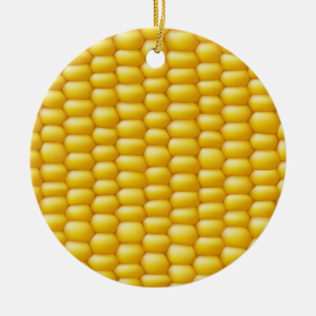 Corn Cob Background Ceramic Ornament (Front)