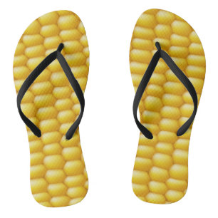 Corn Cob Background Flip Flops