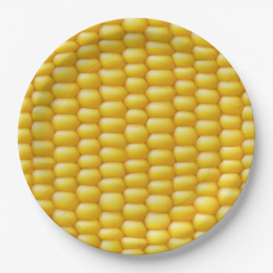 Corn Cob Background Paper Plate