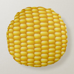 Corn Cob Background Round Pillow