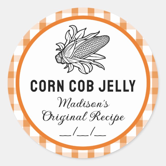 Corn cob jelly sticker with chequered pattern (Front)