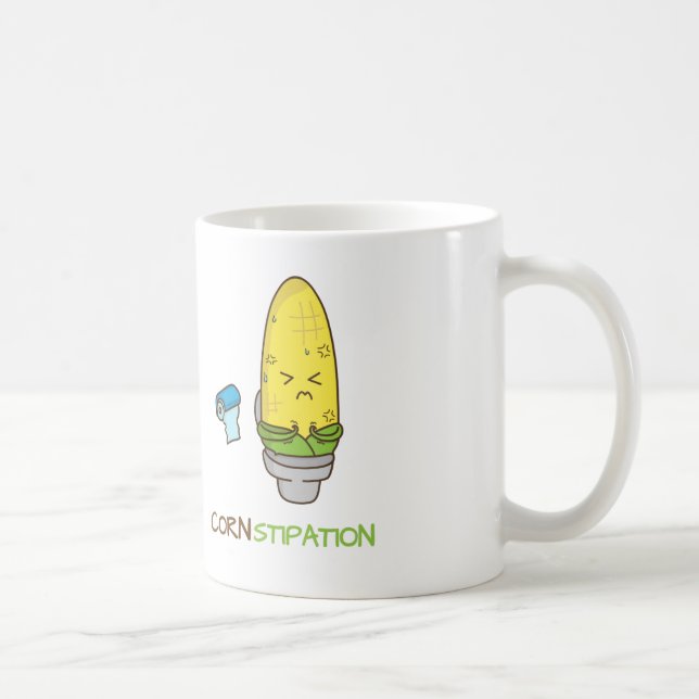 Corn Constipation in the Toilet Punny Humour Coffee Mug (Right)