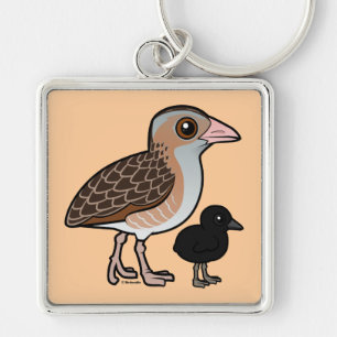 Corn Crake with baby Keychain