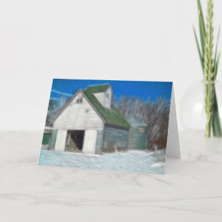 Corn Crib 5 Intense Oil Holiday Card