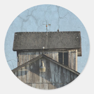 Corn Crib Classic Round Sticker