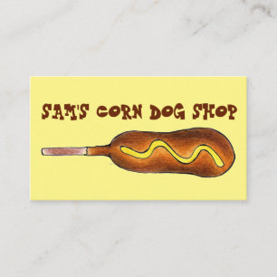 Corn Dog Corndog w/ Mustard Fair Carnival Food Business Card