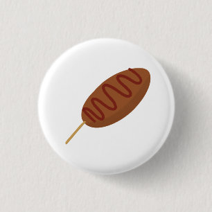 Corn Dog On A Stick Food Lover Gift 1 Inch Round Button
