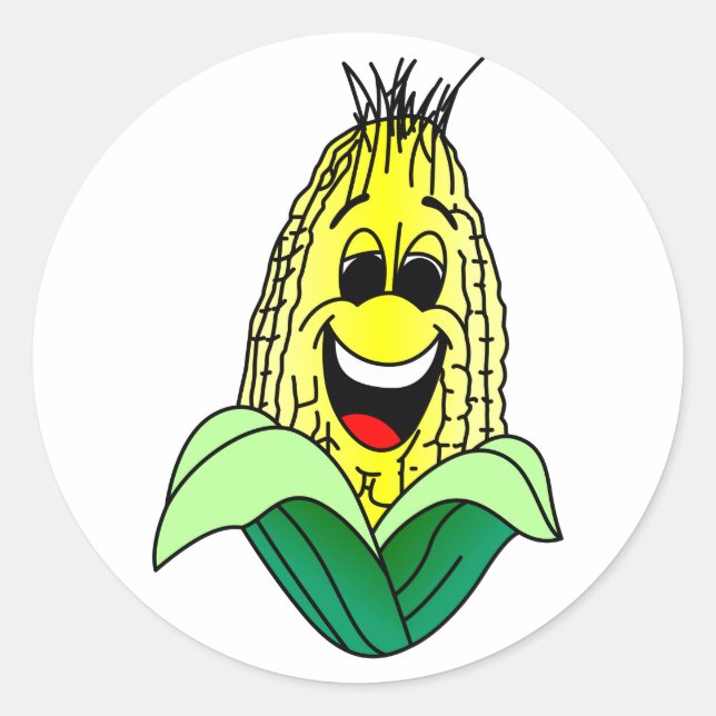 Corn Face Classic Round Sticker (Front)