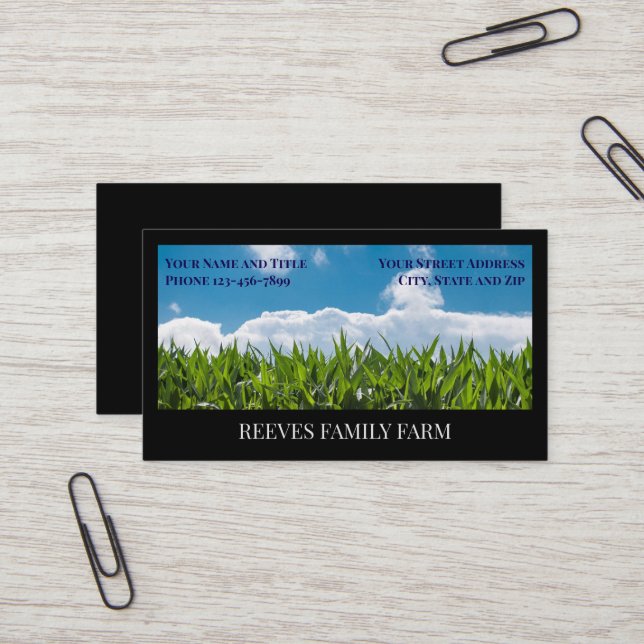 Corn Farmer Wheat Agricultural Business Cards (Front/Back In Situ)