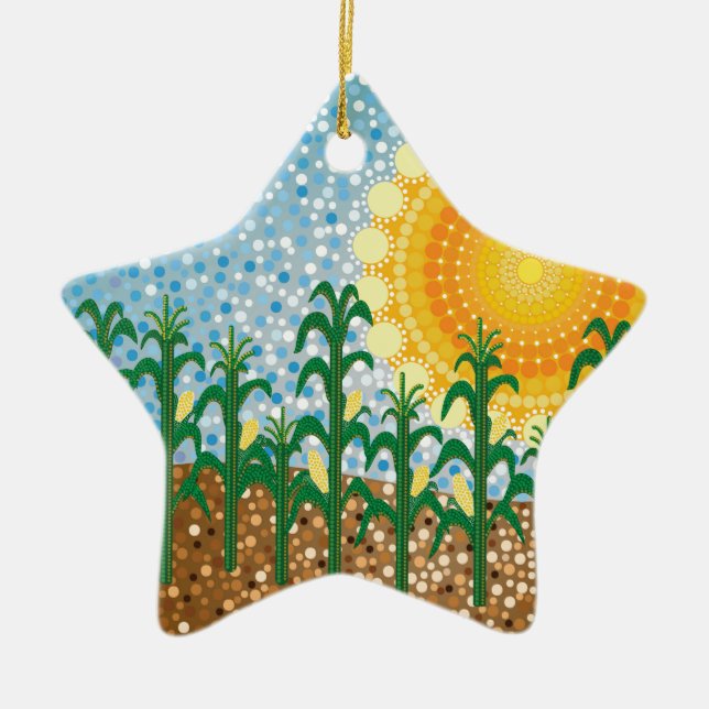 Corn Field Ceramic Ornament (Front)