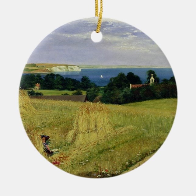 Corn Field in the Isle of Wight Ceramic Ornament (Front)
