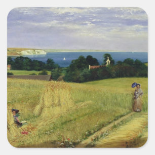 Corn Field in the Isle of Wight Square Sticker
