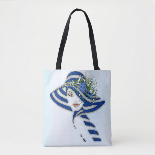 Corn Flowers, White Roses Wedding Tote Bag