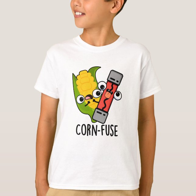 Corn-fuse Funny Confused Pun  T-Shirt (Front)