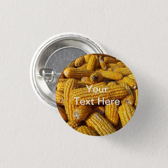 Corn Harvest 1 Inch Round Button (Front & Back)