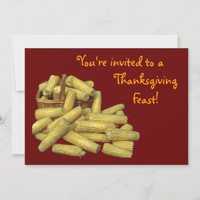 Corn Harvest Thanksgiving Invitation (Front)