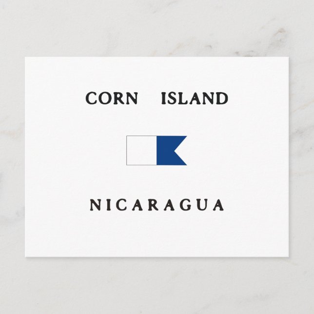Corn Island Nicaragua Alpha Dive Flag Postcard (Front)