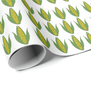 Corn Maize Plant Pattern Corn Wrapping Paper