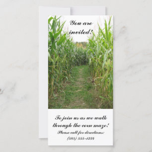 Corn Maze Invitation Card