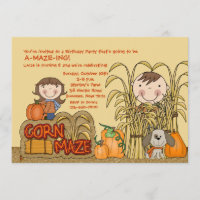 Corn Maze Party (Boy) Invitation