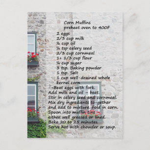 Corn Muffin Recipe Postcard