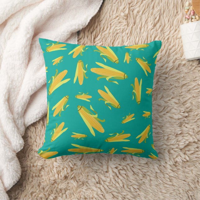 Corn On The Cob Pattern Throw Pillow (Blanket)