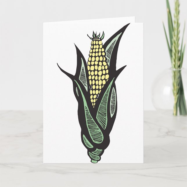 Corn on the Cob Rustic Farmhouse Vegetable Card (Creator Uploaded)