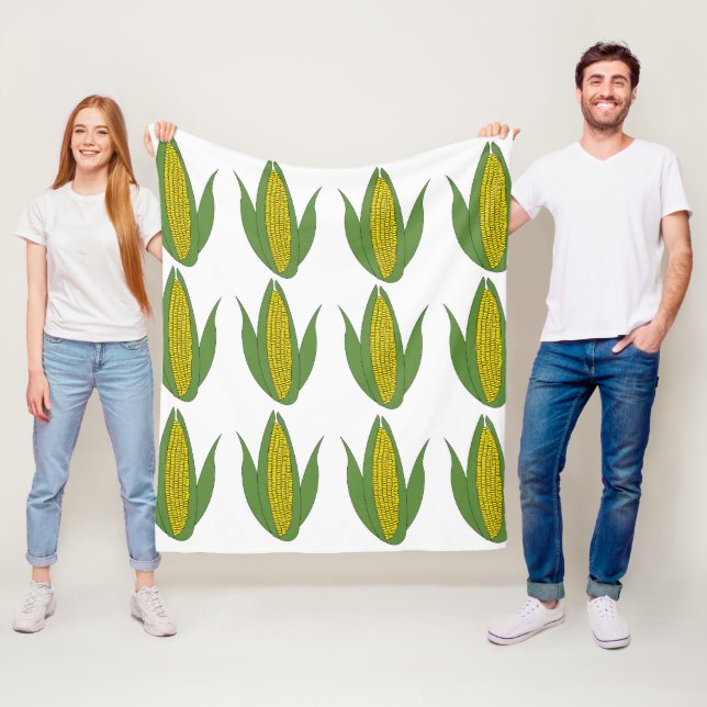 Corn Plant Vegetable Pattern Corn Fleece Blanket (In Situ)