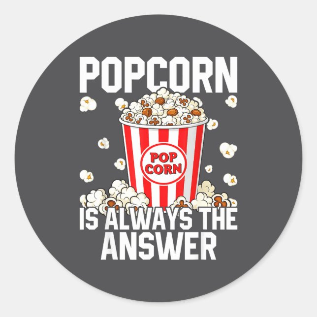 Corn Pop Lover Popcorn Costume Vibes Classic Round Sticker (Front)